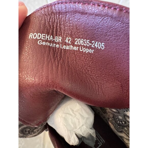 L’ Artiste Rodeha Brown Size 10.5-11 EU 42 Spring Step NWB Hand Painted Leather - Picture 4 of 16